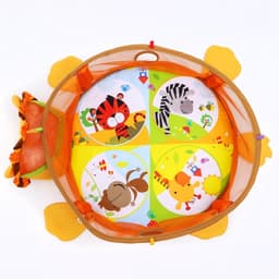 Развивающий коврик - манеж Крошка Я «Лев», 3 в 1, 68×68 см, 30 цветных шариков, 4 игрушки