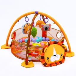 Развивающий коврик - манеж Крошка Я «Лев», 3 в 1, 68×68 см, 30 цветных шариков, 4 игрушки