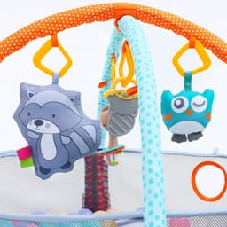 Развивающий коврик - манеж Крошка Я «Енот», 3 в 1, 68×68 см, 30 цветных шариков, 5 игрушек