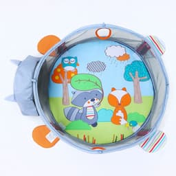 Развивающий коврик - манеж Крошка Я «Енот», 3 в 1, 68×68 см, 30 цветных шариков, 5 игрушек