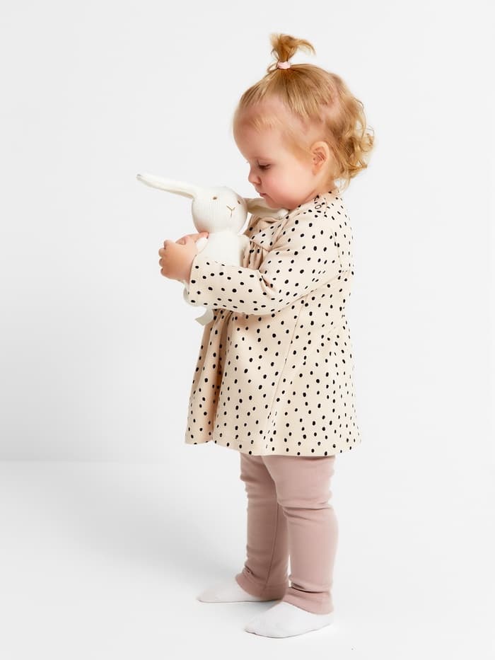 Комплект: платье и легинсы Крошка Я «Киса», рост 68-74 см, бежевый, розовый