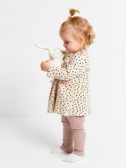 Комплект: платье и легинсы Крошка Я «Киса», рост 68-74 см, бежевый, розовый