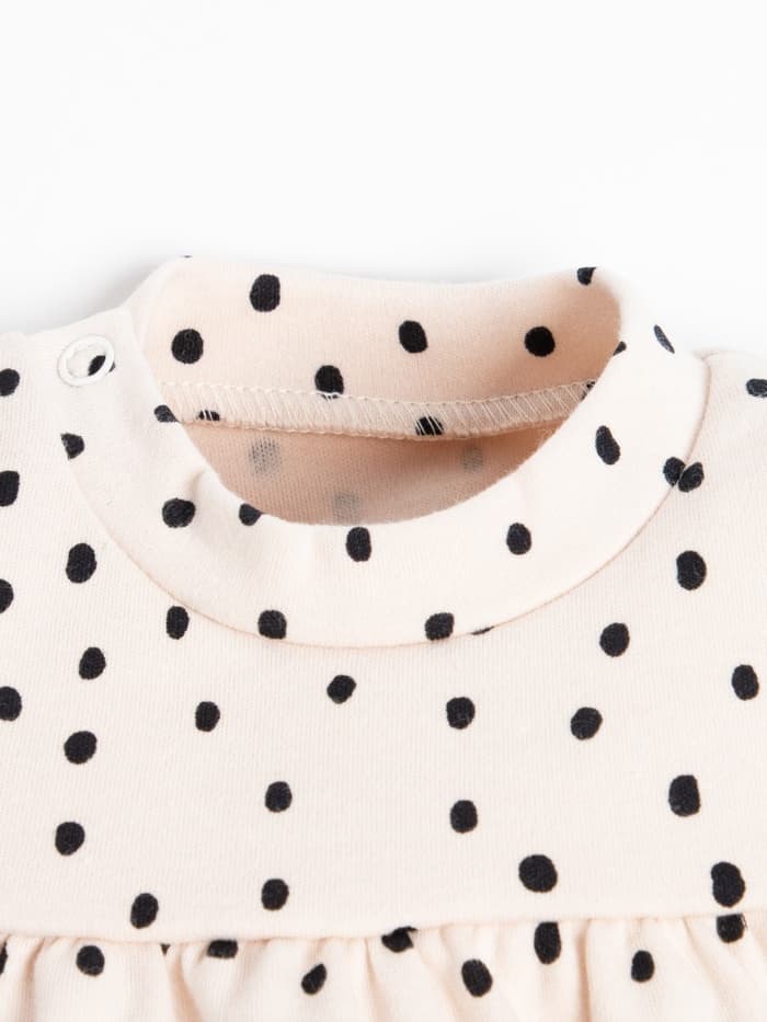 Комплект: платье и легинсы Крошка Я «Киса», рост 68-74 см, бежевый, розовый