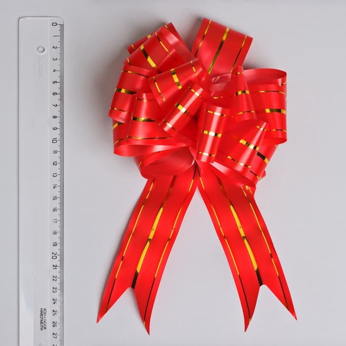 Подарочный бант - шар №4.5 «Золотое сечение», красный, для упаковки подарков