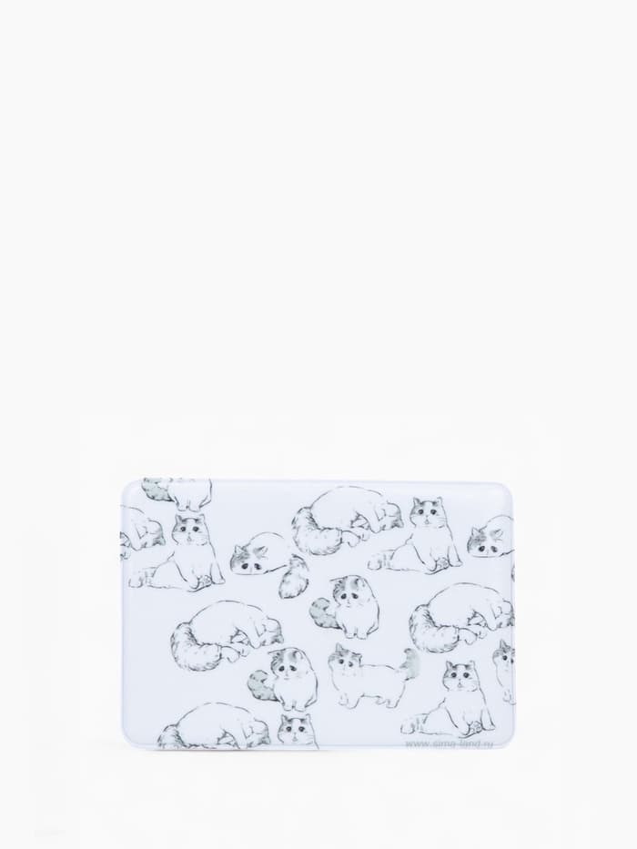 Обложка для проездного, пропуска, с принтом «Котики», белая