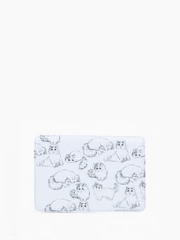 Обложка для проездного, пропуска, с принтом «Котики», белая