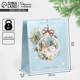 Пакет подарочный новогодний ламинированный «С Новым годом», ML 23×27×11.5 см