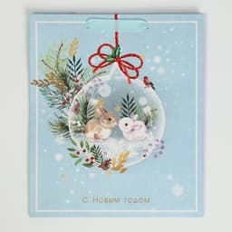 Пакет подарочный новогодний ламинированный «С Новым годом», ML 23×27×11.5 см