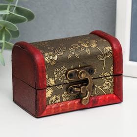 Шкатулка для украшений «Сундучок. Незабудки», дерево, 6×5.8×8.4 см