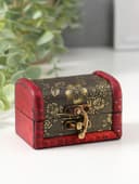 Шкатулка для украшений «Сундучок. Незабудки», дерево, 6×5.8×8.4 см