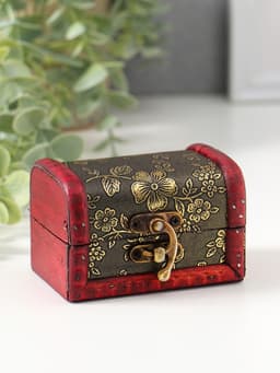 Шкатулка для украшений «Сундучок. Незабудки», дерево, 6×5.8×8.4 см