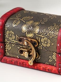 Шкатулка для украшений «Сундучок. Незабудки», дерево, 6×5.8×8.4 см