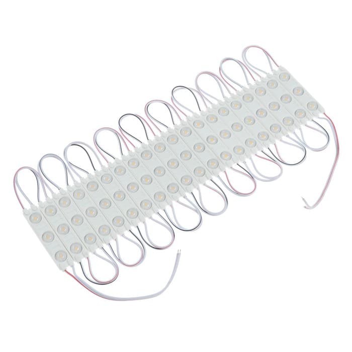 Светодиодный модуль SMD5630, 2 Вт, 3 LED, 180 Лм, IP65, 3000К, 12 В, 20 шт., свечение тёплое белое
