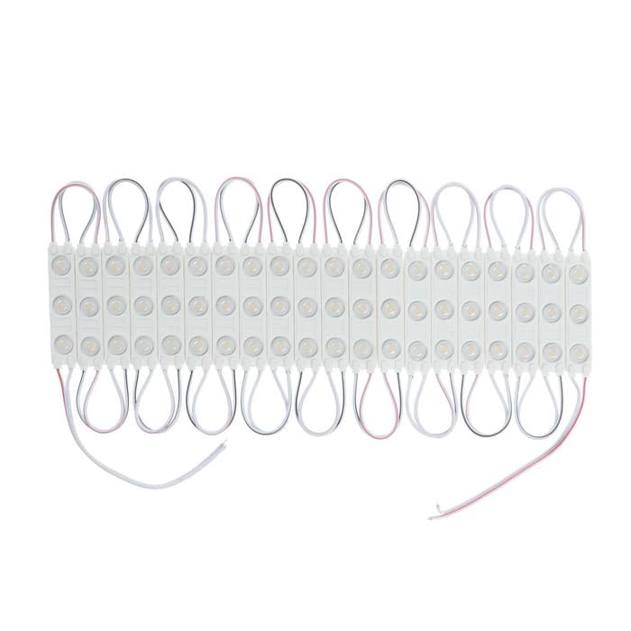 Светодиодный модуль SMD5630, 2 Вт, 3 LED, 180 Лм, IP65, 3000К, 12 В, 20 шт., свечение тёплое белое