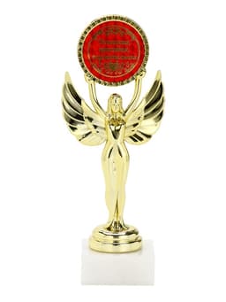 Наградная фигура Ника с вкладышем «Успешная, красивая, изумительная», пластик, подставка камень, золото, 18 см