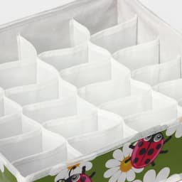 Органайзер для хранения белья Доляна «Божьи коровки», 24 ячейки, 30×33×10 см, зелёный