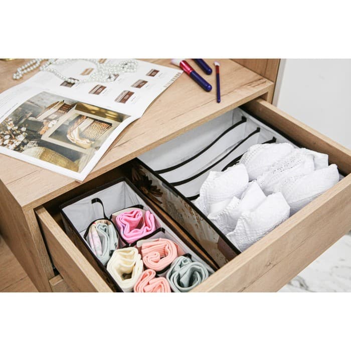 Органайзер для хранения белья Доляна «Астра», 7 ячеек, 34×30.5×10 см, коричневый