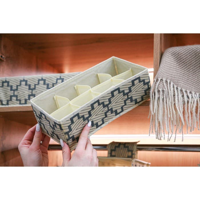 Органайзер для хранения белья Доляна «Гэтс», 8 ячеек, 28×14×10 см, бежевый