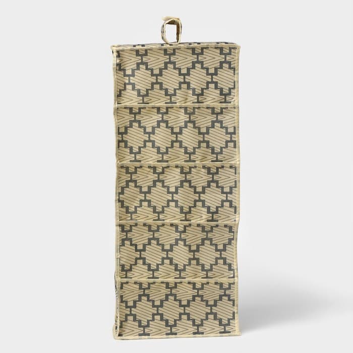 Органайзер подвесной Доляна «Гэтс», 5 отделений, 30×15×70 см, бежевый