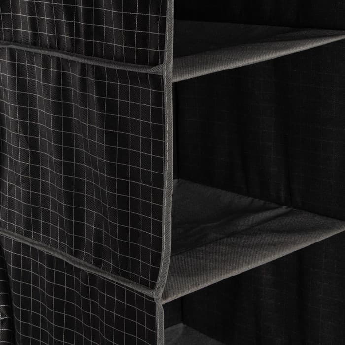 Органайзер подвесной Доляна «Кло», 4 отделения, 30×30×80 см, чёрный