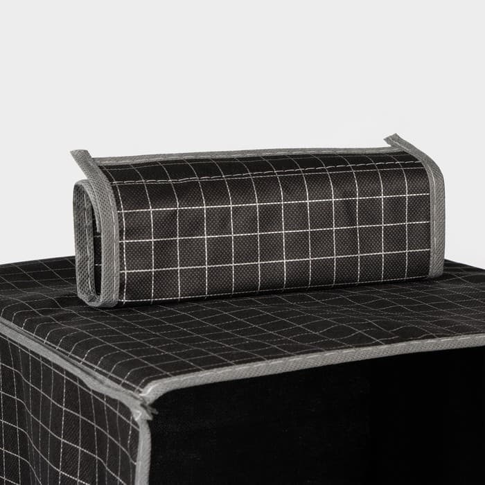 Органайзер подвесной Доляна «Кло», 4 отделения, 30×30×80 см, чёрный