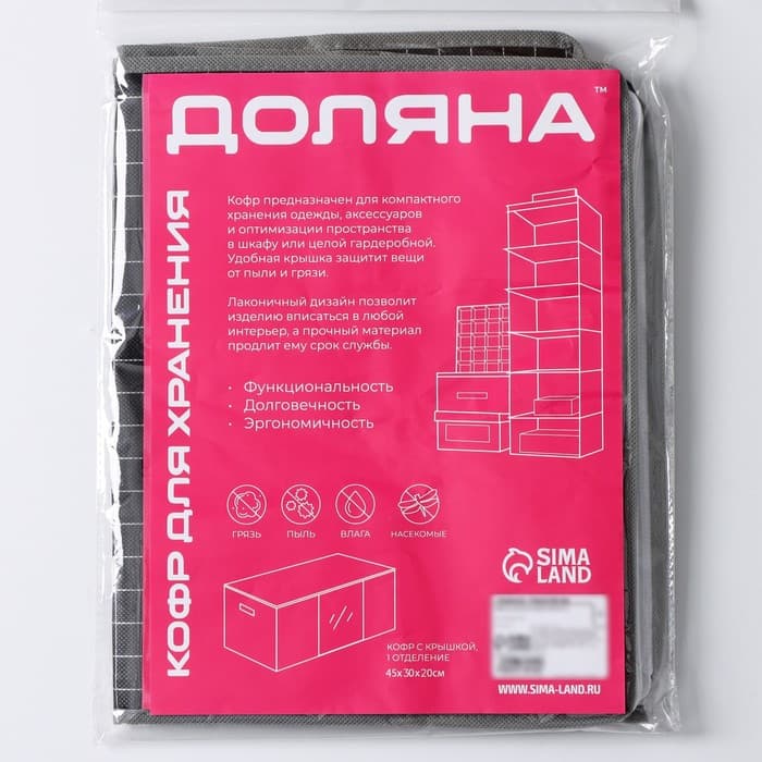 Кофр для хранения вещей Доляна «Кло», 45×30×20 см, чёрный