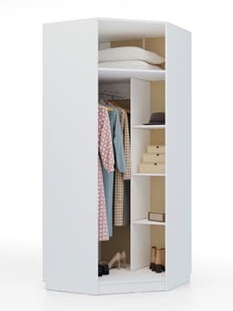 Шкаф угловой для одежды «Клик Мебель», 900×900×2100 мм, цвет белый