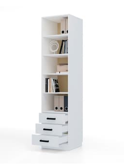 Шкаф - пенал «Клик Мебель», 3 ящика, 500×500×2100 мм, цвет белый