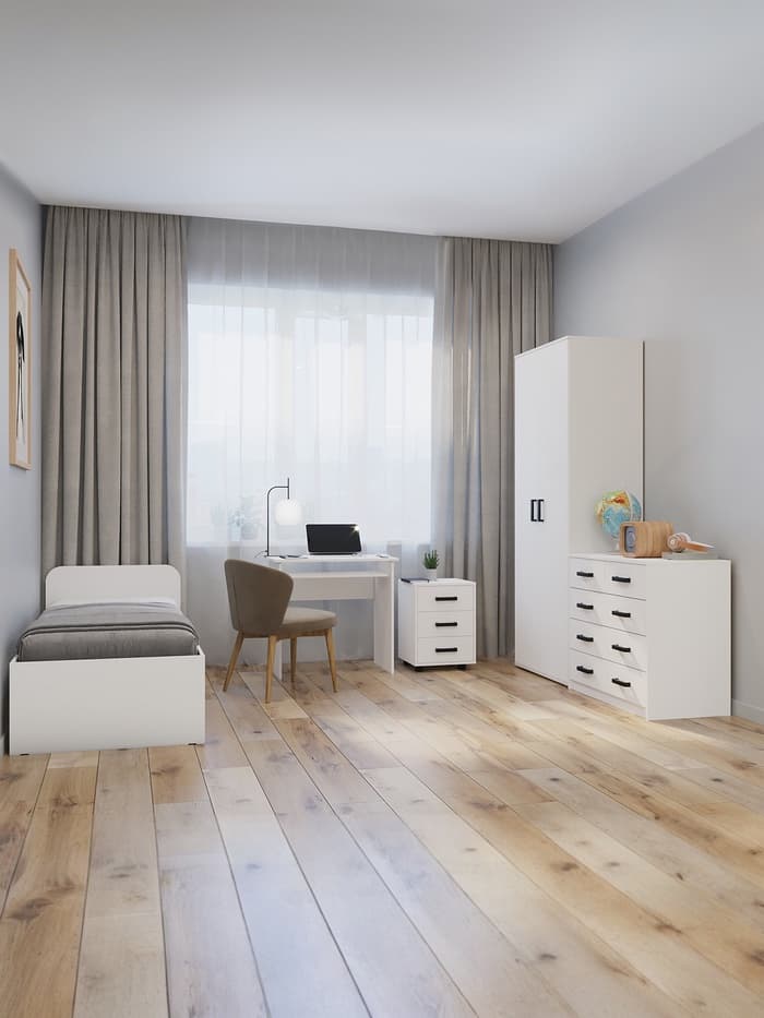 Тумба выкатная «Клик Мебель», на колёсиках, 3 ящика, 420×400×585 мм, цвет белый