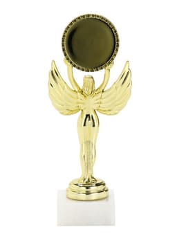 Наградная фигура Ника с вкладышем «Самая лучшая мама и жена», пластик, подставка камень, золото, 18 см