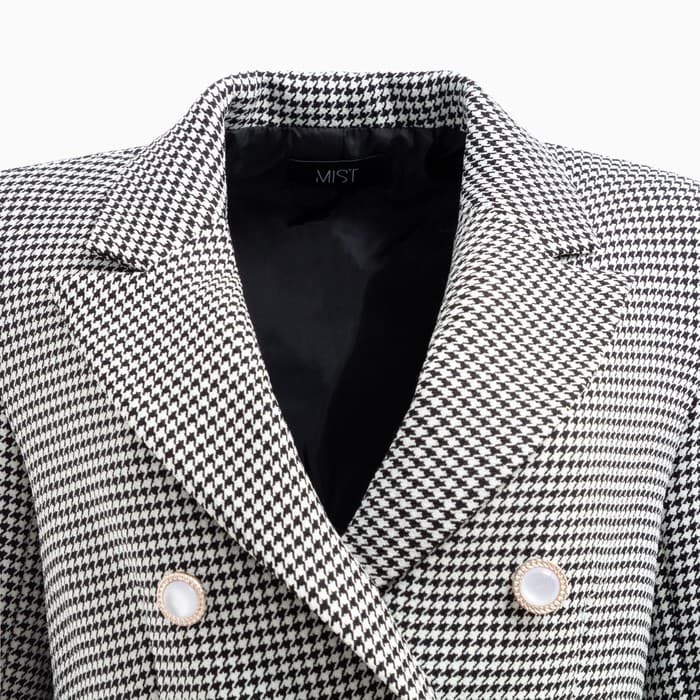 Пиджак женский двубортный MIST, размер 48, цвет чёрный, белый