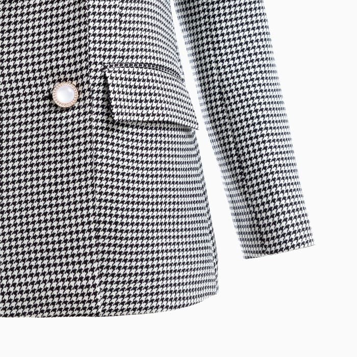 Пиджак женский двубортный MIST, размер 48, цвет чёрный, белый