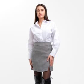 Юбка с разрезом мини женская MIST: Classic Collection, размер 48, чёрная, белая