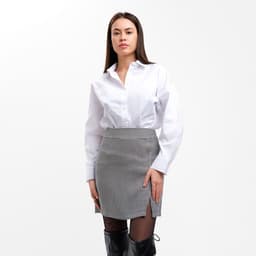 Юбка с разрезом мини женская MIST: Classic Collection, размер 48, чёрная, белая