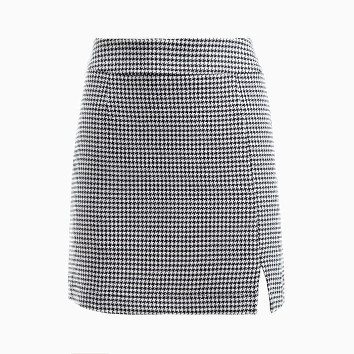 Юбка с разрезом мини женская MIST: Classic Collection, размер 48, чёрная, белая