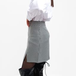 Юбка с разрезом мини женская MIST: Classic Collection, размер 48, чёрная, белая