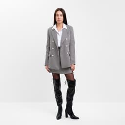 Юбка с разрезом мини женская MIST: Classic Collection, размер 48, чёрная, белая