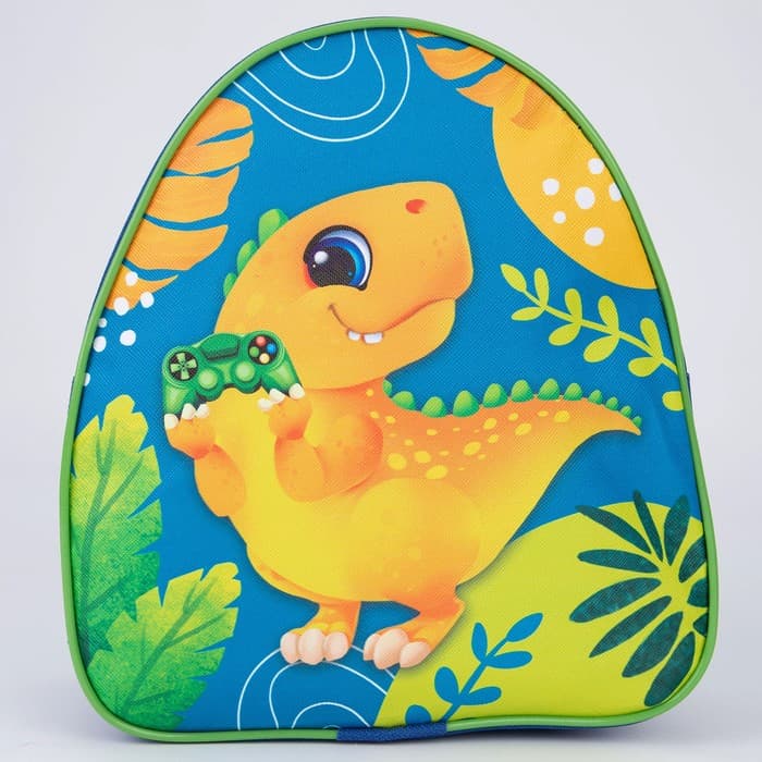 Рюкзак детский для мальчика «Динозавр», 23×20.5 см, отдел на молнии