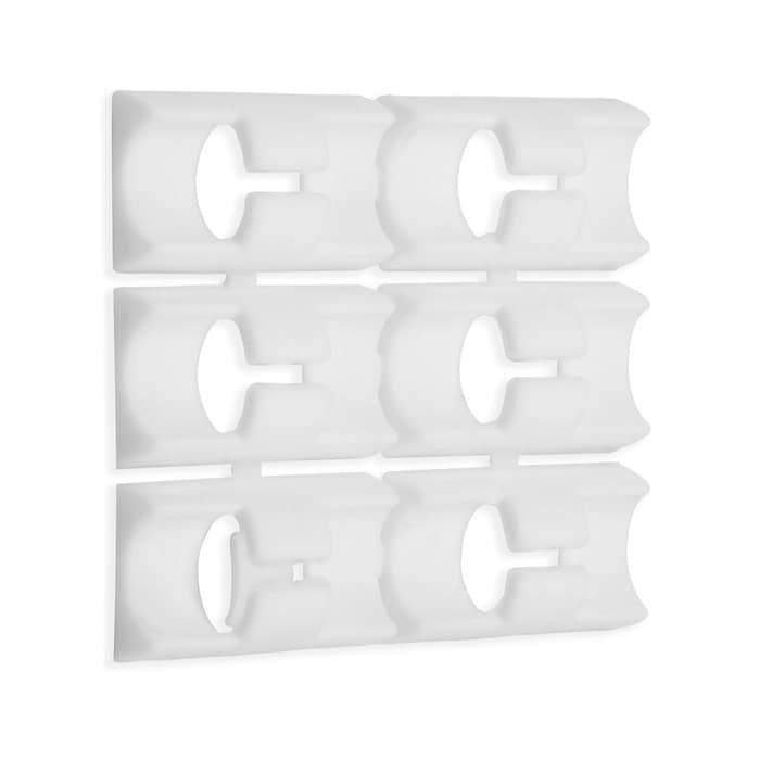 Держатель самоклеящийся для проводов и гирлянд ТУНДРА, 28×16×9 мм, белый, 12 шт.