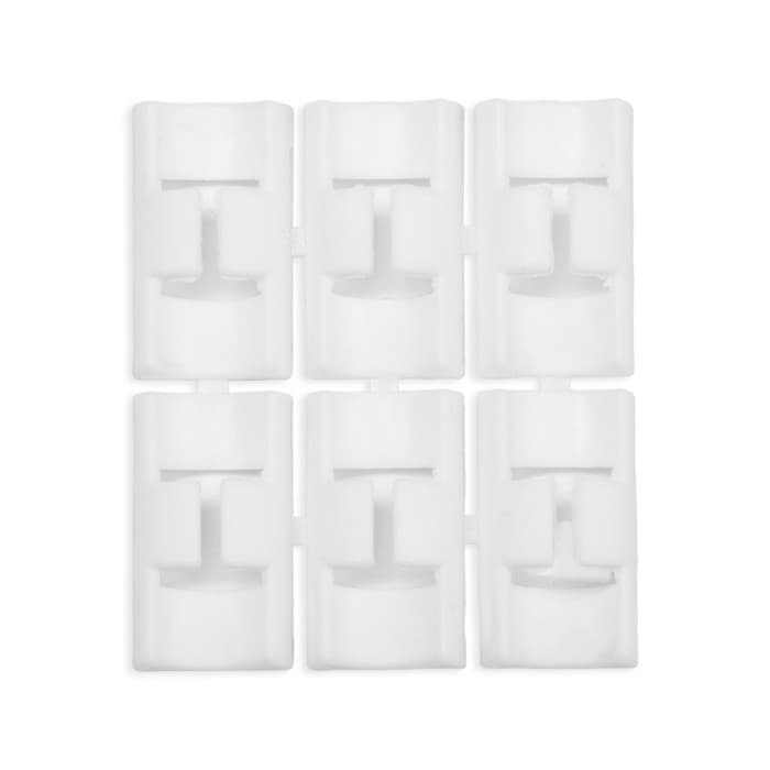 Держатель самоклеящийся для проводов и гирлянд ТУНДРА, 28×16×9 мм, белый, 12 шт.