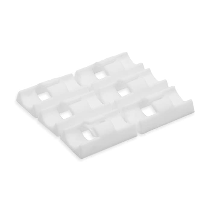 Держатель самоклеящийся для проводов и гирлянд ТУНДРА, 28×16×9 мм, белый, 12 шт.