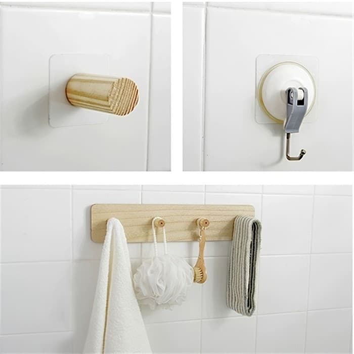 Двусторонние самоклеящиеся держатели ТУНДРА, 33.5×33.5 мм, прозрачные, 4 шт.