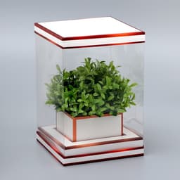 Коробка для цветов с вазой и PVC окнами складная, бронза, 16×23×16 см