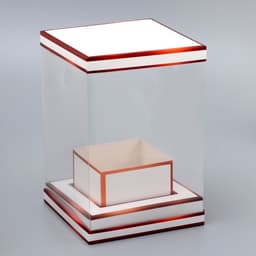 Коробка для цветов с вазой и PVC окнами складная, бронза, 16×23×16 см