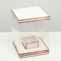 Коробка для цветов с вазой и PVC окнами складная, бронза, 23×30×23 см