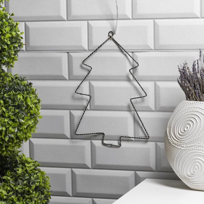 Светодиодная фигура «Ёлка» 20×29 см, металл, батарейки ААх2 (не в комплекте), свечение тёплое белое