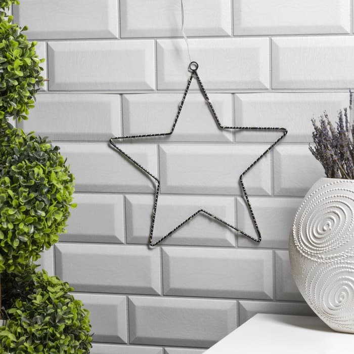 Светодиодная фигура «Звезда» 28×28 см, металл, от батареек ААх2, свечение тёплое белое