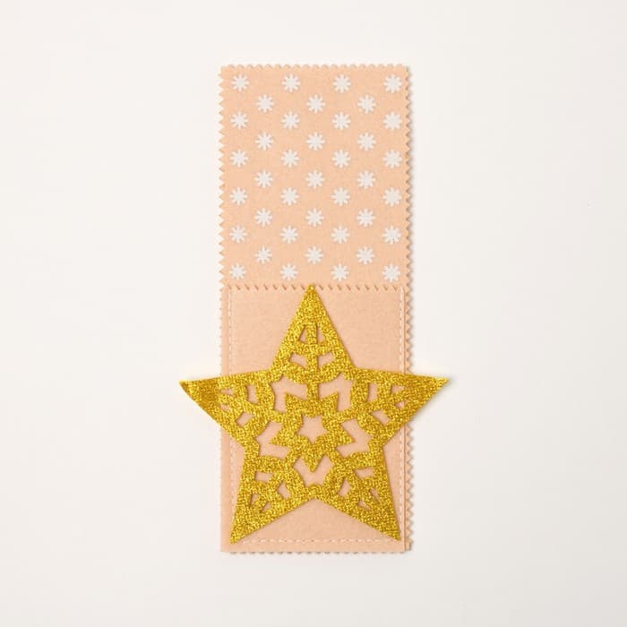 Набор конвертов для столовых приборов «Доляна. Золотая звезда», 4 ш., бежевые 12×23 см