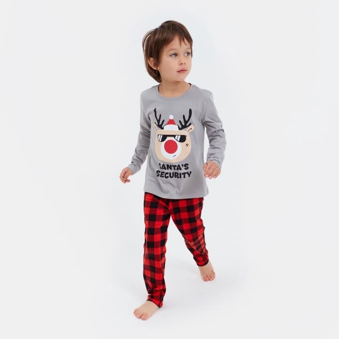 Пижама новогодняя детская KAFTAN «Santa's security» размер 32 (110-116)