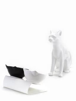 Миски, 27.5×14×15 см, 2 шт., на белой подставке, пластик, чёрная, белая